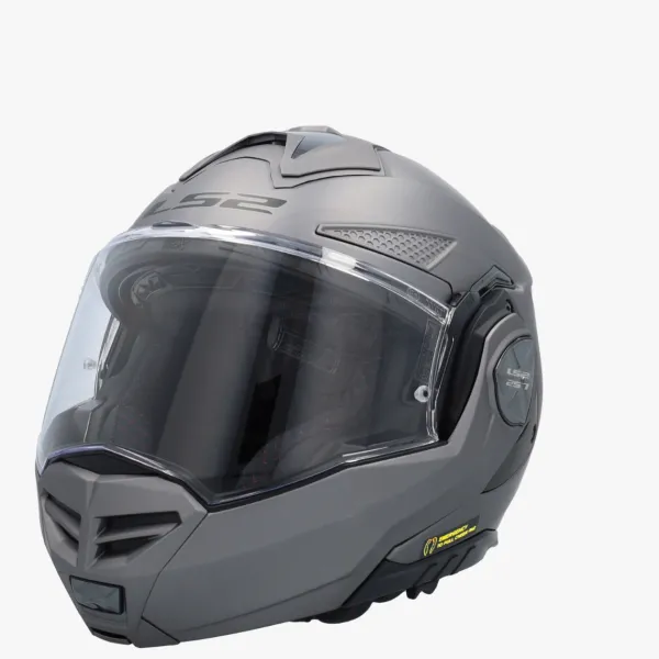 LS2 FF901 Advant X Solid Matt Titanium 06> Systeemhelmen|Helmen Met Zonnevizier