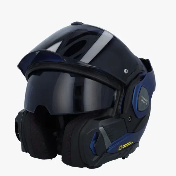 LS2 FF901 Advant X Solid Navy Blue> Systeemhelmen|Helmen Met Zonnevizier