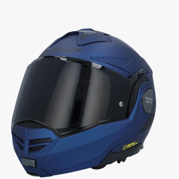 LS2 FF901 Advant X Solid Navy Blue> Systeemhelmen|Helmen Met Zonnevizier