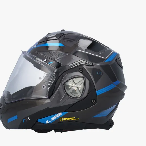 LS2 FF901 Advant X Spectrum Black Titan.Blue 06> Systeemhelmen|Helmen Met Zonnevizier