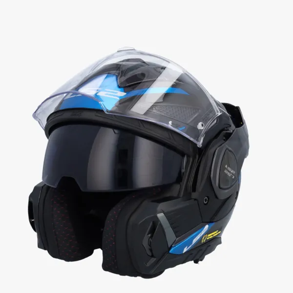 LS2 FF901 Advant X Spectrum Black Titan.Blue 06> Systeemhelmen|Helmen Met Zonnevizier