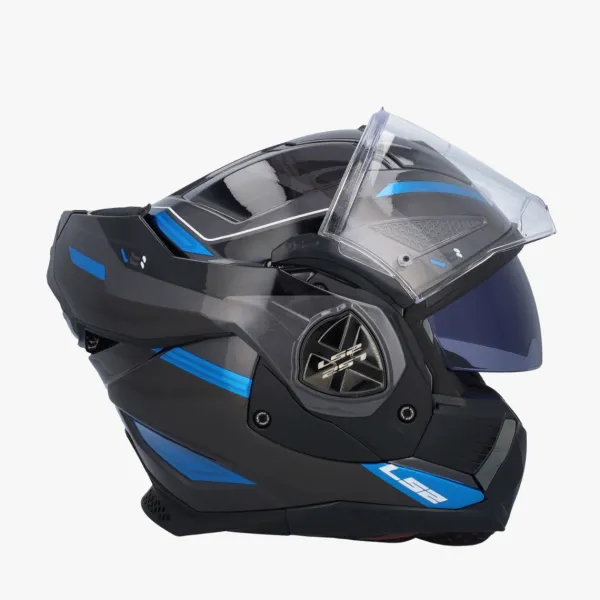 LS2 FF901 Advant X Spectrum Black Titan.Blue 06> Systeemhelmen|Helmen Met Zonnevizier
