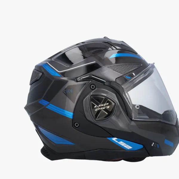 LS2 FF901 Advant X Spectrum Black Titan.Blue 06> Systeemhelmen|Helmen Met Zonnevizier