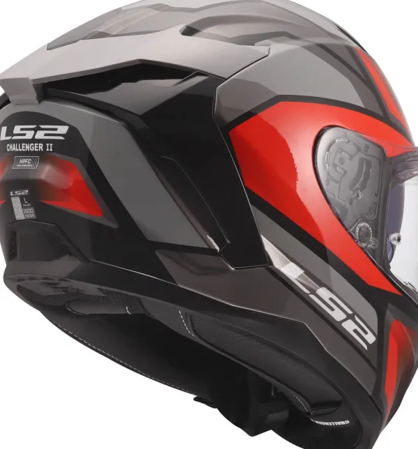 LS2 FF817 Challenger II Viper Grey Red> Integraalhelmen|Race Helmen