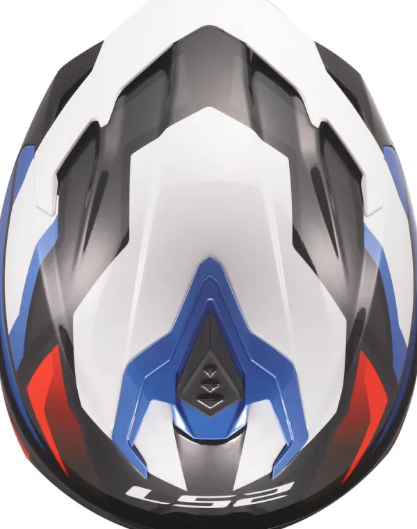 LS2 FF817 Challenger II Viper White Blue Red> Integraalhelmen|Race Helmen