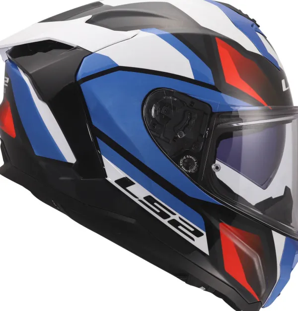 LS2 FF817 Challenger II Viper White Blue Red> Integraalhelmen|Race Helmen