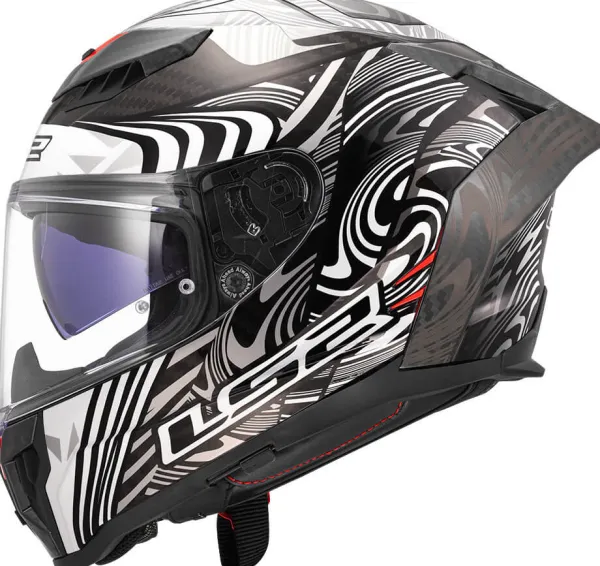 LS2 FF807 Dragon Enthum Silver> Integraalhelmen|Race Helmen
