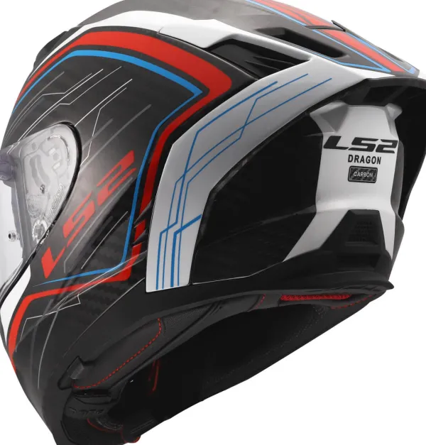 LS2 FF807 Dragon Subic White Blue Red> Integraalhelmen|Race Helmen