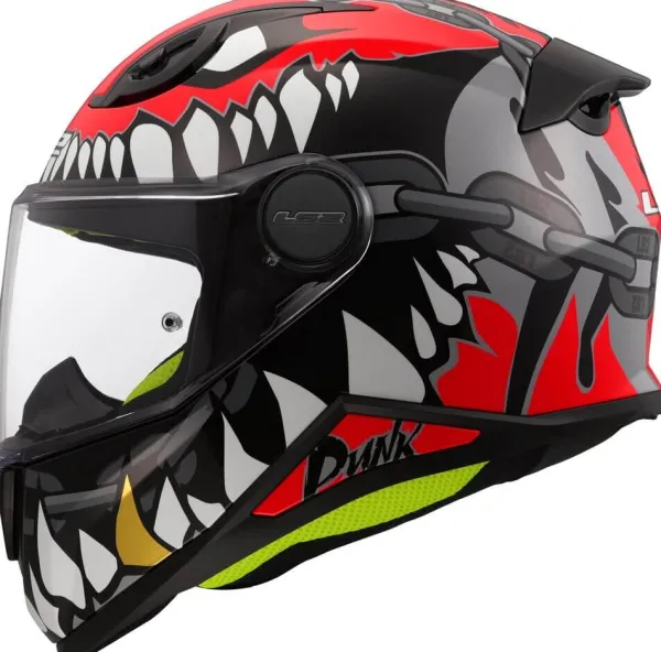 LS2 FF812 Kinderhelm Punk Grey Red> Kinder Scooterhelmen