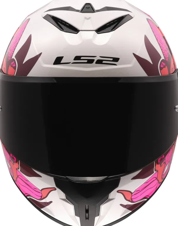 LS2 FF820 Rapid III Poppies Ii White Pink> Integraalhelmen