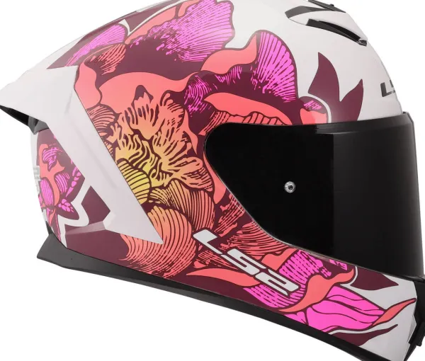 LS2 FF820 Rapid III Poppies Ii White Pink> Integraalhelmen