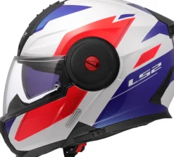 LS2 FF902 Scope II Duria White Blue Red> Systeemhelmen|Helmen Met Zonnevizier