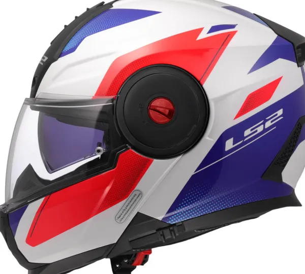 LS2 FF902 Scope II Duria White Blue Red> Systeemhelmen|Helmen Met Zonnevizier