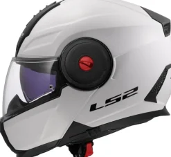 LS2 FF902 Scope II Solid Gloss White> Systeemhelmen|Helmen Met Zonnevizier