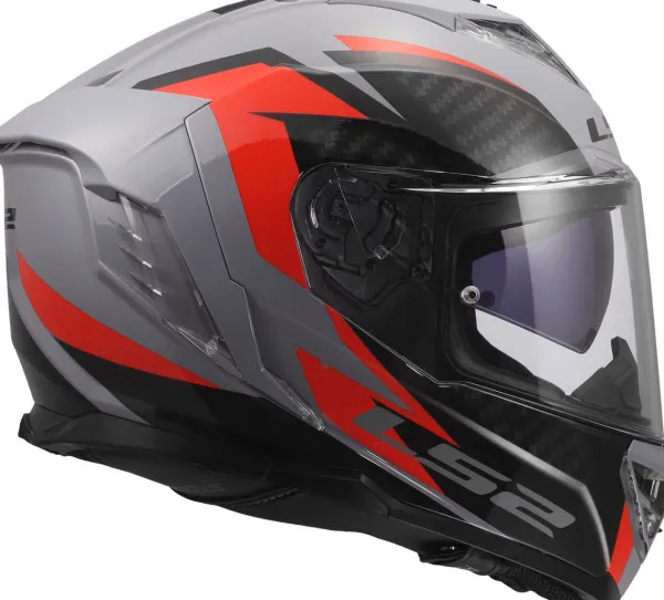 LS2 FF818 Storm III Dynamo Grey Red> Integraalhelmen|Race Helmen