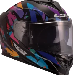 LS2 FF818 Storm III Kaos Black Purple Blue> Integraalhelmen|Race Helmen
