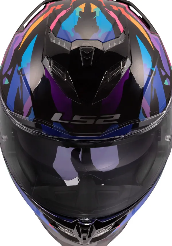 LS2 FF818 Storm III Kaos Black Purple Blue> Integraalhelmen|Race Helmen