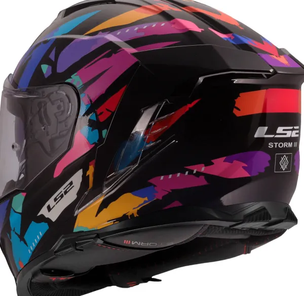 LS2 FF818 Storm III Kaos Black Purple Blue> Integraalhelmen|Race Helmen