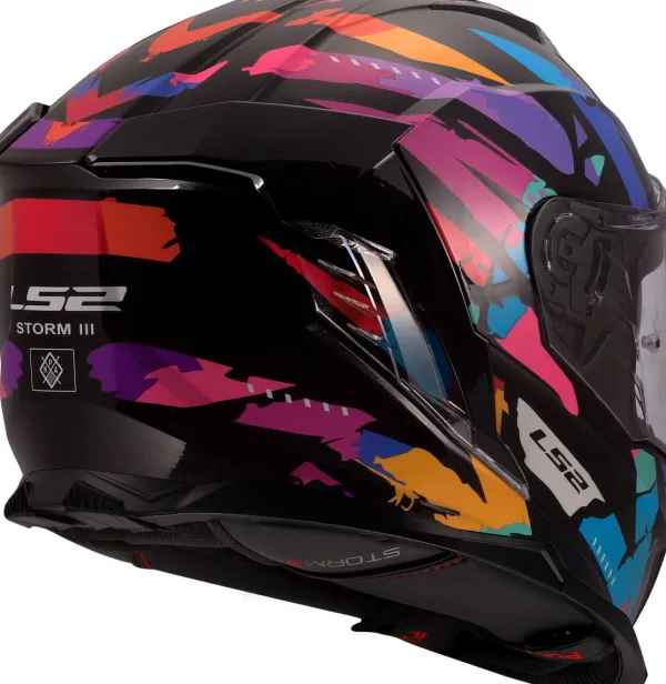 LS2 FF818 Storm III Kaos Black Purple Blue> Integraalhelmen|Race Helmen