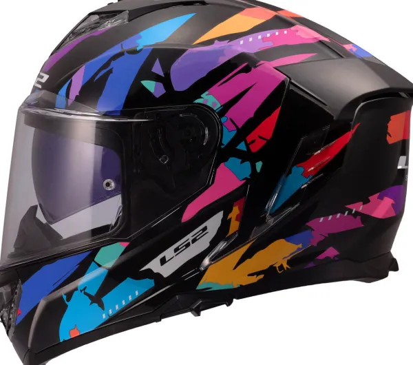 LS2 FF818 Storm III Kaos Black Purple Blue> Integraalhelmen|Race Helmen