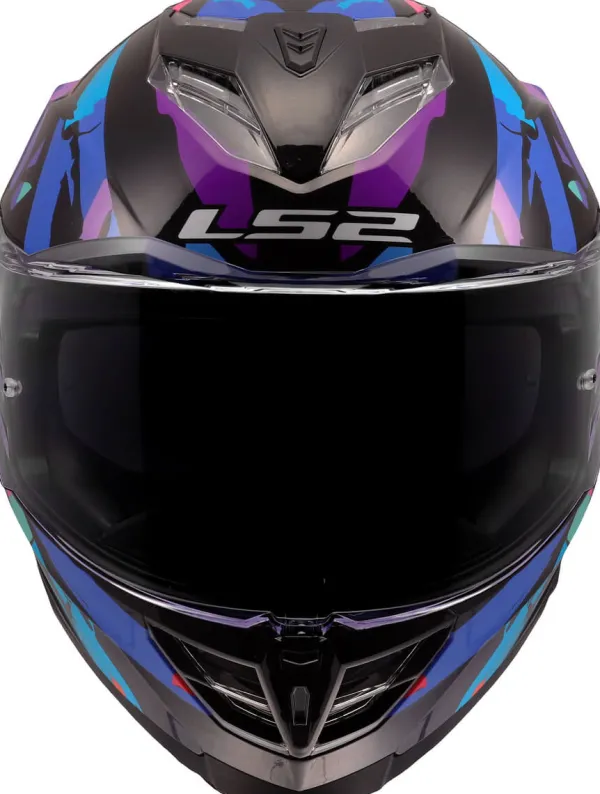 LS2 FF818 Storm III Kaos Black Purple Blue> Integraalhelmen|Race Helmen