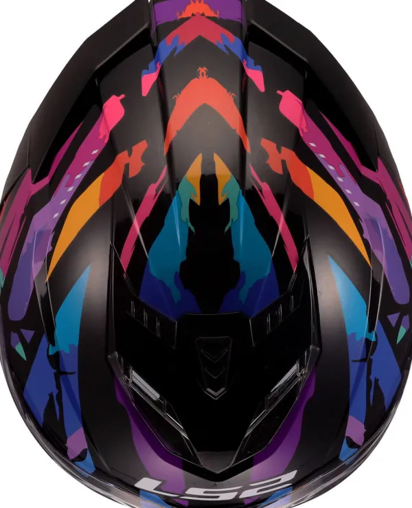 LS2 FF818 Storm III Kaos Black Purple Blue> Integraalhelmen|Race Helmen