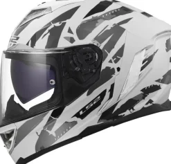 LS2 FF818 Storm III Kaos White Grey> Integraalhelmen|Race Helmen