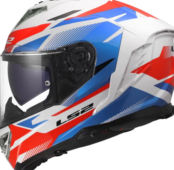 LS2 FF818 Storm III Komai White Blue Red> Integraalhelmen|Race Helmen