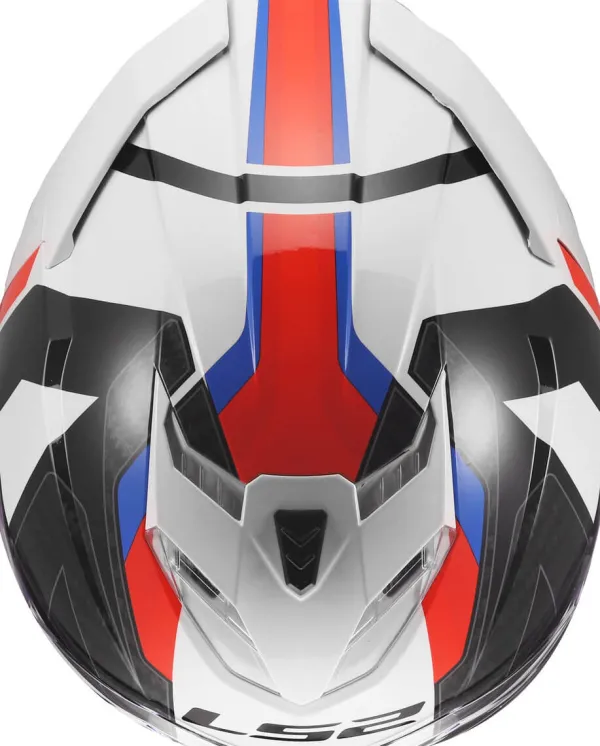 LS2 FF818 Storm III Sporty White Blue Red> Integraalhelmen|Race Helmen