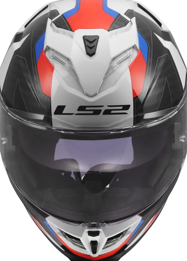 LS2 FF818 Storm III Sporty White Blue Red> Integraalhelmen|Race Helmen