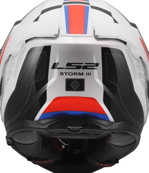 LS2 FF818 Storm III Sporty White Blue Red> Integraalhelmen|Race Helmen