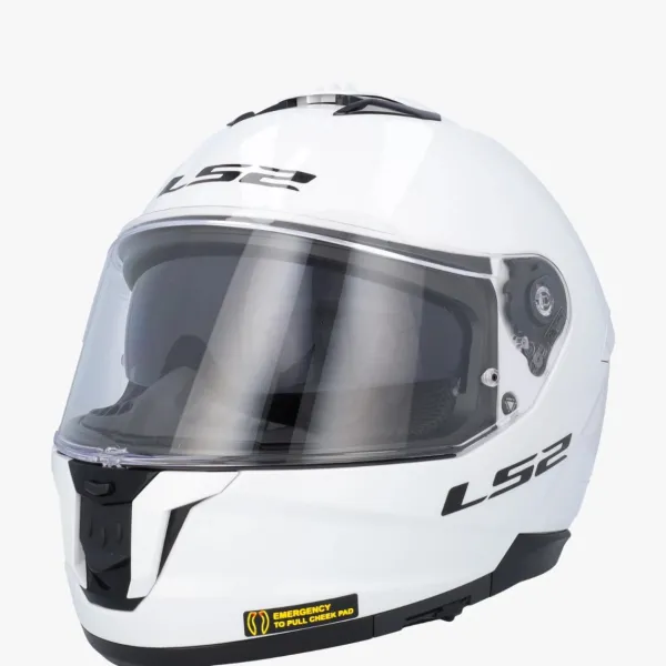 LS2 FF808 Stream II Gloss White> Integraalhelmen|Helmen Met Zonnevizier