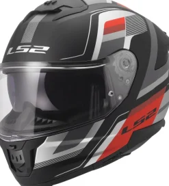 LS2 FF808 Stream II Vintage Black Grey Red-06> Integraalhelmen|Helmen Met Zonnevizier