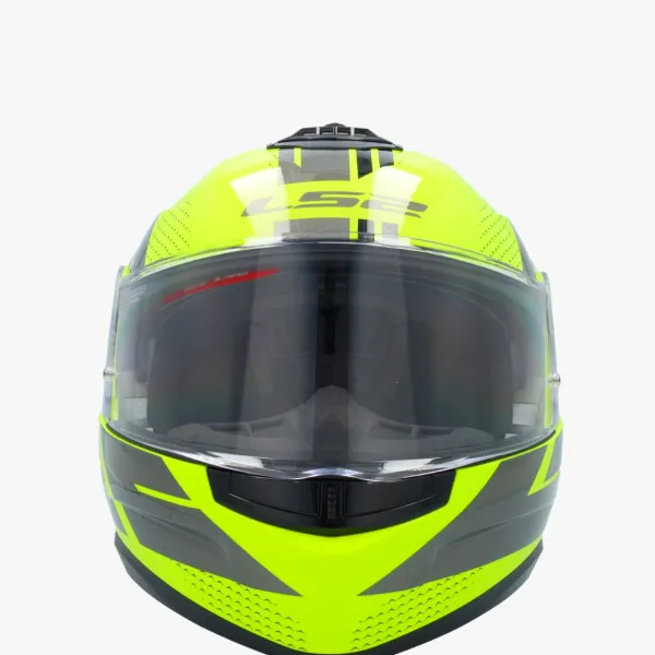 LS2 FF908 Strobe II Code H-Vis Yellow Grey> Systeemhelmen|Helmen Met Zonnevizier