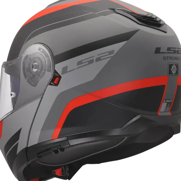 LS2 FF908 Strobe II Monza Black Grey Red-06> Systeemhelmen|Helmen Met Zonnevizier