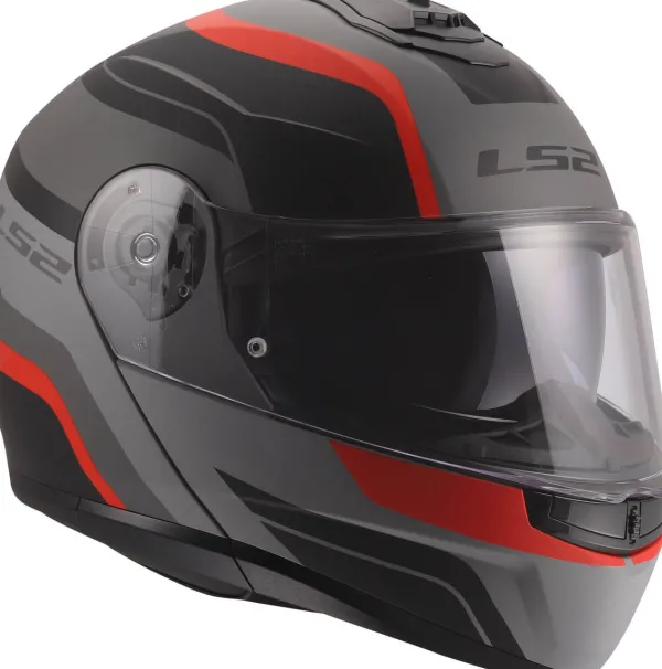 LS2 FF908 Strobe II Monza Black Grey Red-06> Systeemhelmen|Helmen Met Zonnevizier