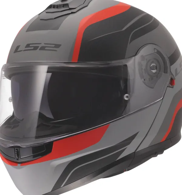 LS2 FF908 Strobe II Monza Black Grey Red-06> Systeemhelmen|Helmen Met Zonnevizier
