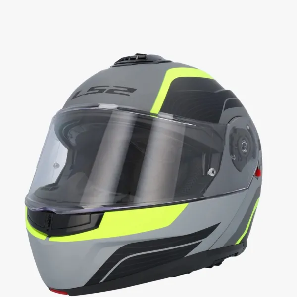 LS2 FF908 Strobe II Monza Mat Black H-V Yellow> Systeemhelmen|Helmen Met Zonnevizier
