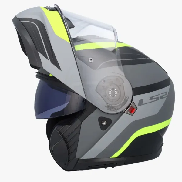 LS2 FF908 Strobe II Monza Mat Black H-V Yellow> Systeemhelmen|Helmen Met Zonnevizier