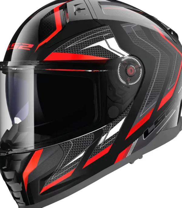 LS2 FF811 Vector II Alizer Black Red> Integraalhelmen|Helmen Met Zonnevizier