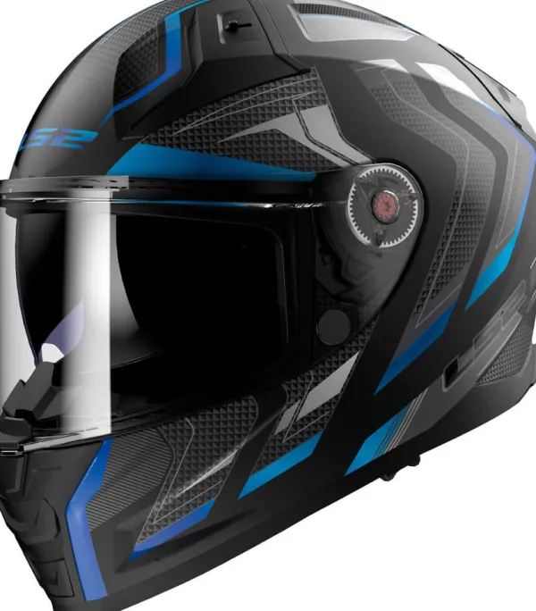 LS2 FF811 Vector II Alizer Matt Black Blue> Integraalhelmen|Helmen Met Zonnevizier