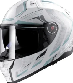 LS2 FF811 Vector II Alizer Matt White Silver> Integraalhelmen|Helmen Met Zonnevizier