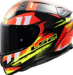 LS2 FF811 Vector II Carbon Tantic Red H-V Yellow> Integraalhelmen|Helmen Met Zonnevizier