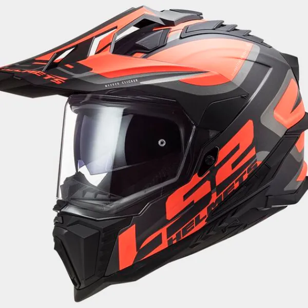 LS2 MX701 Explorer Alter Matt Black Fluo Orange> Adventure Helmen|Integraalhelmen