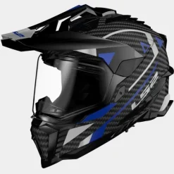 LS2 MX701 Explorer Carbon Adventure Blue> Adventure Helmen|Integraalhelmen