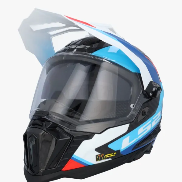 LS2 MX701 Explorer Carbon Frontier II White Blue> Adventure Helmen|Integraalhelmen