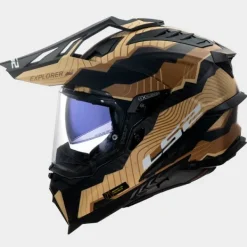 LS2 MX701 Explorer Carbon Trick Brown Sand> Adventure Helmen|Integraalhelmen
