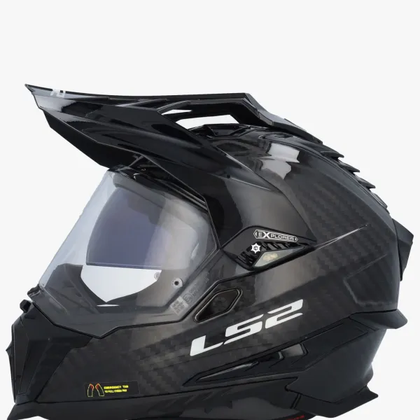 LS2 MX701 Explorer Gloss Carbon> Adventure Helmen|Integraalhelmen