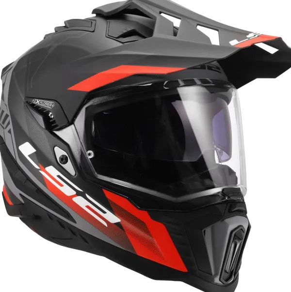 LS2 MX701 Explorer Hexa Black Red Grey-06> Adventure Helmen|Helmen Met Zonnevizier