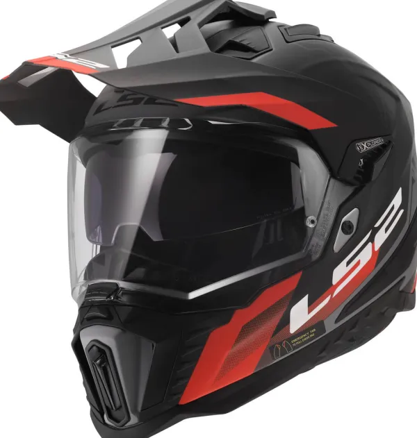 LS2 MX701 Explorer Hexa Black Red Grey-06> Adventure Helmen|Helmen Met Zonnevizier